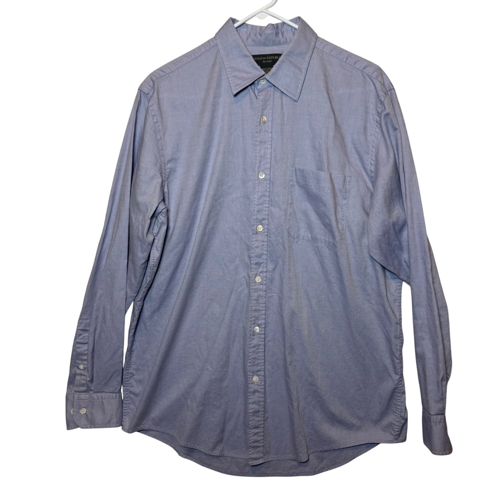Banana Republic‎ Relaxed Fit Long Sleeve Button Down Shirt Size L 100% Cotton